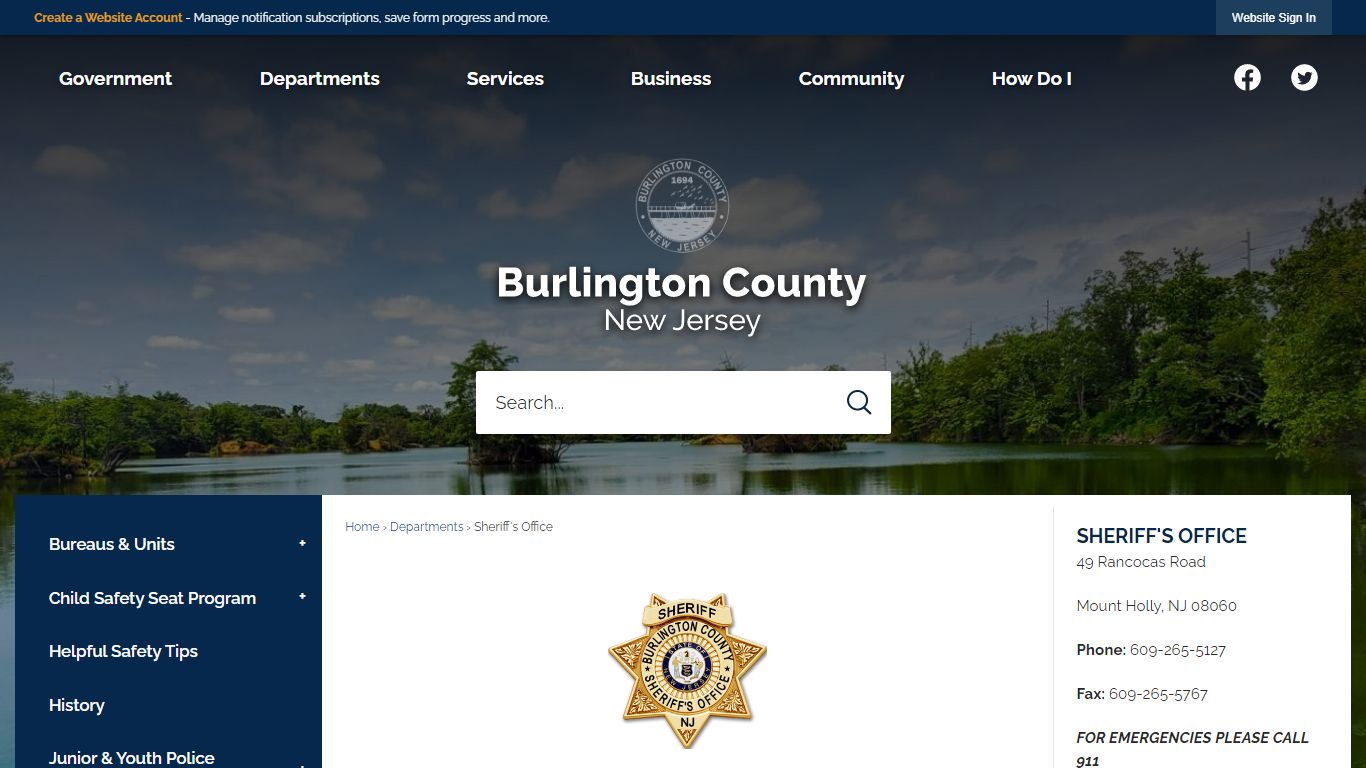 Sheriff's Department | Burlington County, NJ - Official Website